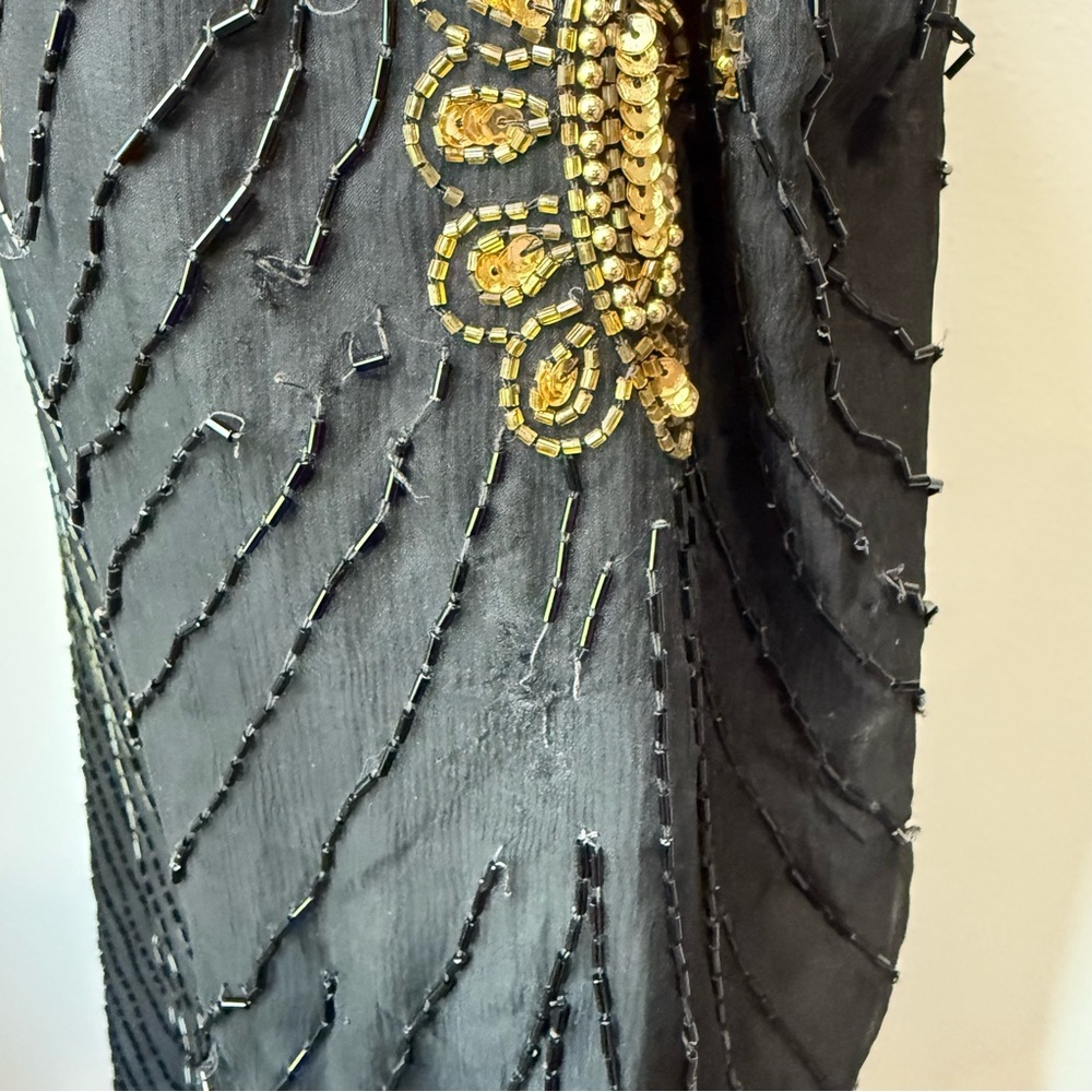Elegant Black and Gold Embellished Dress - Picture 9 of 11